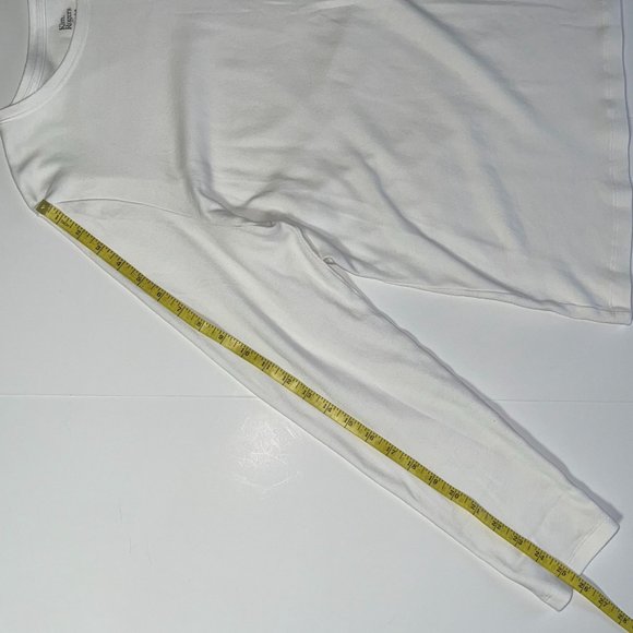 Kim Rogers - Women's Size XL Solid White Blouse - Long Sleeves Round Neckline - Picture 9 of 14